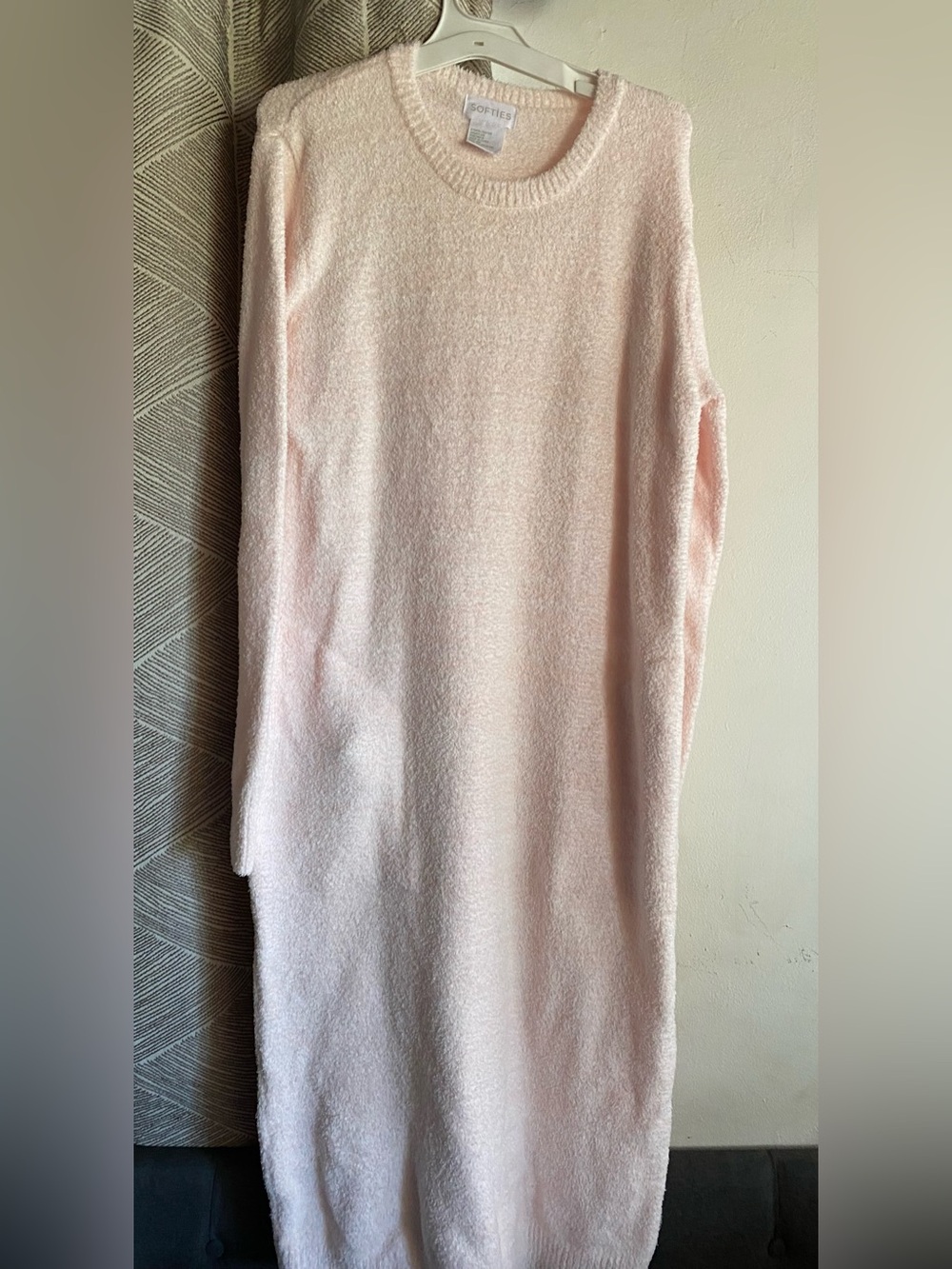 Softies Heather Marshmallow Dress Blush Pink Pocket Cozy Sz S/M NWT